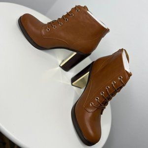 TORRID *BRAND NEW*  Brown Metal Lace Up Heels 10